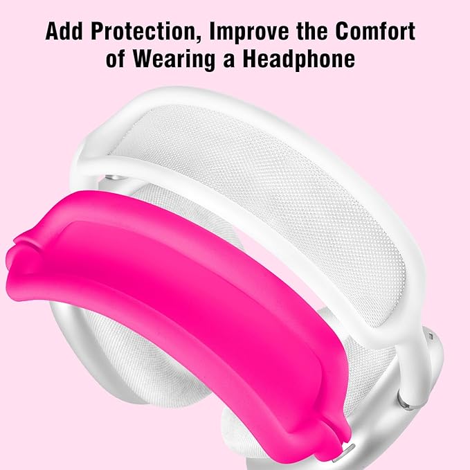 Case for Airpods Max Headphones,Ear Pad Case Cover/Ear Cups Cover/Headband Co ver for AirPods Max(USB-C/Lightning)(2024/2020),Silicone for Apple Airpod Max, Accessories Cases(Rose Pink)
