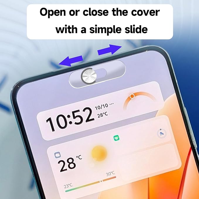 Front Camera Covers Compatible with Galaxy/iPad/Pixel | Smartphone Webcam Cover | Camera Blocker for Privacy and Safety | 2Pack | Silver
