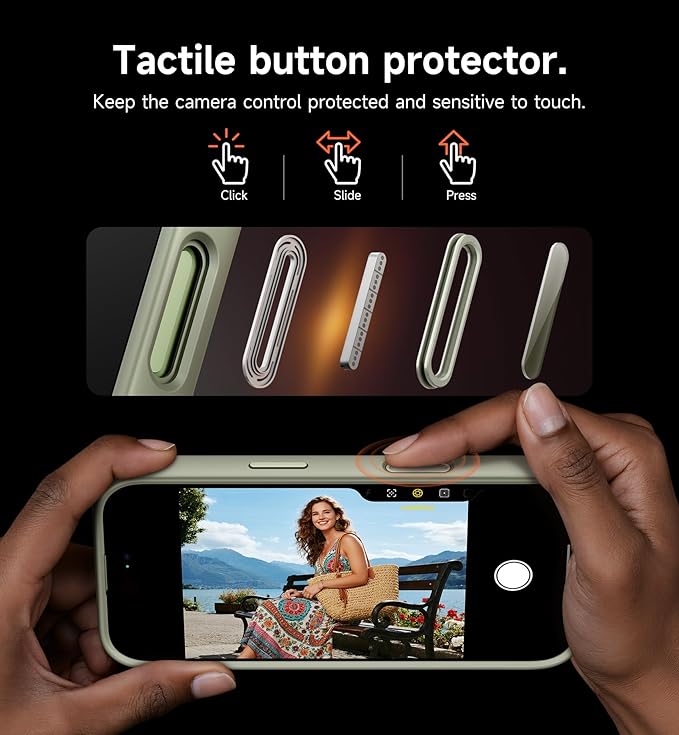 SURITCH for iPhone 17 Case with Camera Control Cover, Camera Slide Cover and Adjustable Kickstand, Compatible with MagSafe, Shockproof Bumper Protective Cases 6.3 Inch, Green