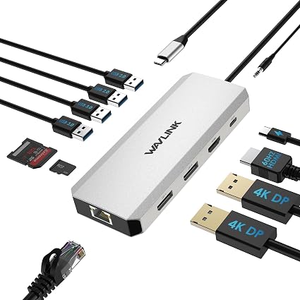WAVLINK Laptop Docking Station,Triple Monitors,Dual DisplayPort,HDMI,85W PD - Image 4