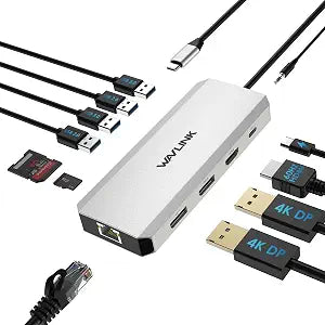 WAVLINK Laptop Docking Station,Triple Monitors,Dual DisplayPort,HDMI,85W PD - Image 1