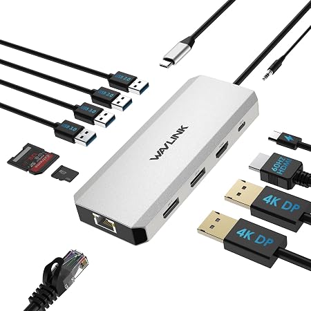 WAVLINK Laptop Docking Station,Triple Monitors,Dual DisplayPort,HDMI,85W PD - Image 3