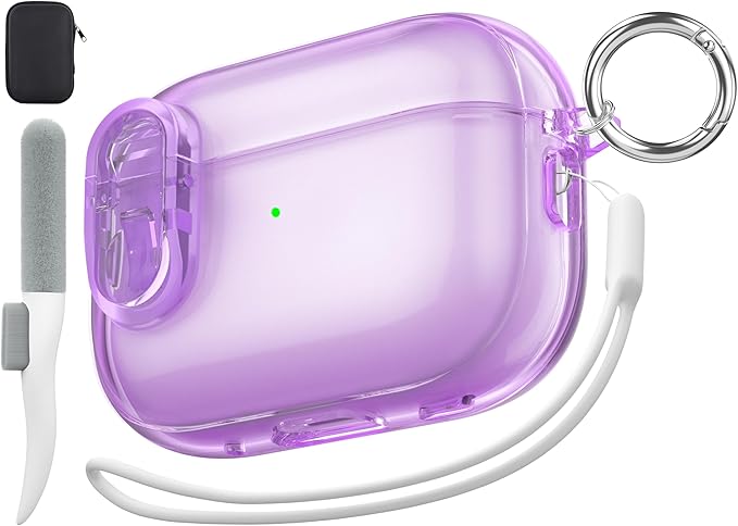 Valkit Compatible AirPods Pro Case, Clear with Cleaner Kit, Soft TPU Protective Cover, Shockproof for AirPods Pro Gen 2/1