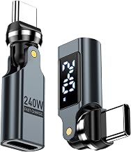USB C Adapter [2-Pack], PD 240W USB C 90 Degree Adapter with LED Digital Display, 360 & 180 Degree C to C Adapters for iPhone 17/16/15, MacBook Pro/iPad Series, Samsung Galaxy, Tablet, Laptop - Image 1