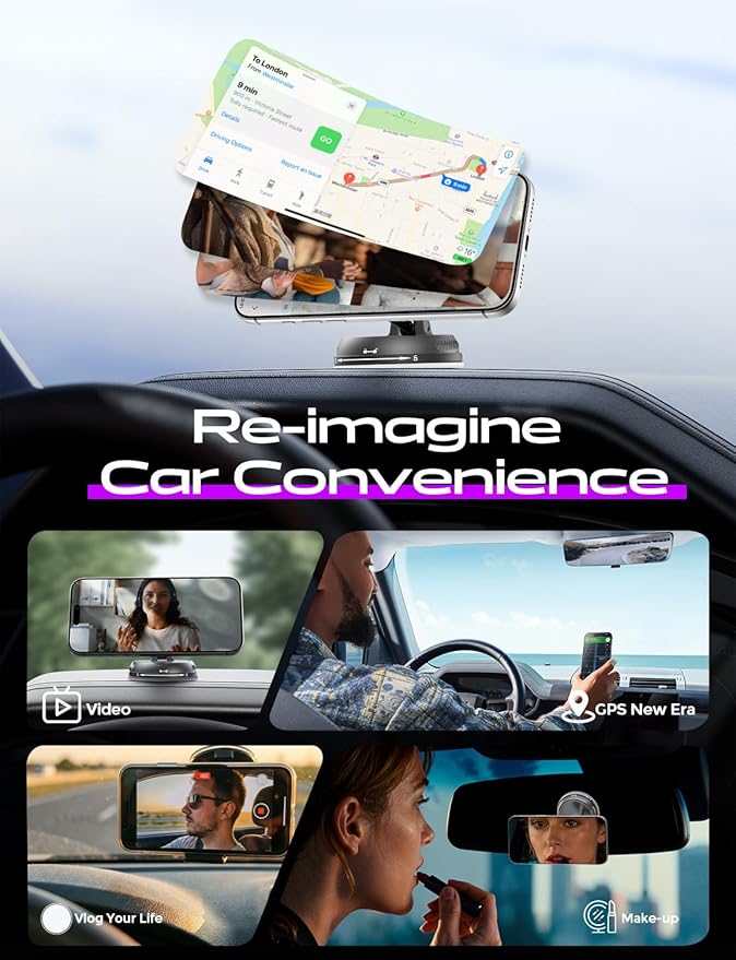 Car Phone Holder for Magsafe,[122+LBS Strongest Suction & 2400gf Magnetic],360° Adjustable,Phone Holders for Your Car,Car Phone Mount,Car Accessories for Your Car/Gym/Mirror Mount for iPhone&Android