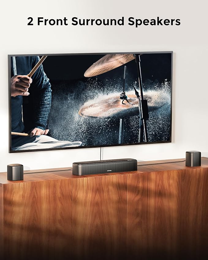 ULTIMEA 7.1CH Sound Bar with Dolby Atmos, Bundle with Adjustable Speaker Stands Pair, Compatible with Aura/Poseidon/Skywave Series, 350W Home Theater System for Smart TV