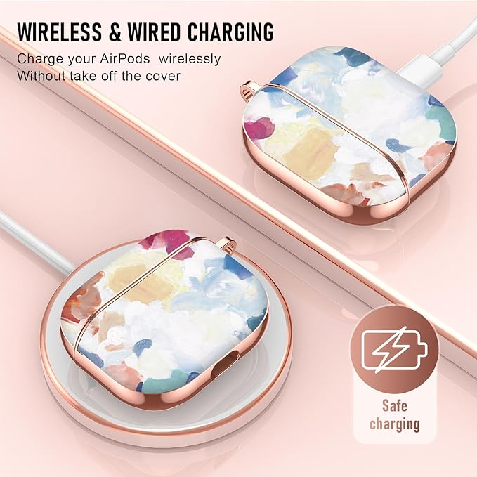 Maxjoy for AirPods 3rd Generation Case, Unique Design Hard Protective Shockproof Airpods 3 Cover with Keychain Compatible with Apple AirPods 3rd Charging Case for Women Men,Colorful Graffiti Lanyard