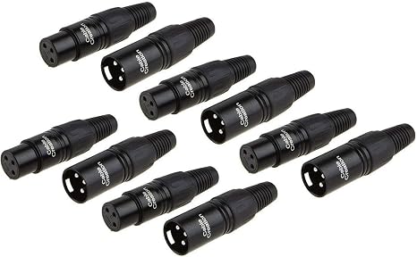 CableCreation 5pcs 3Pin XLR Male+5pcs Female, Mic Adaptor Connector 10Pair
