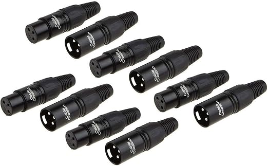 CableCreation 5pcs 3Pin XLR Male+5pcs Female, Mic Adaptor Connector 10Pair