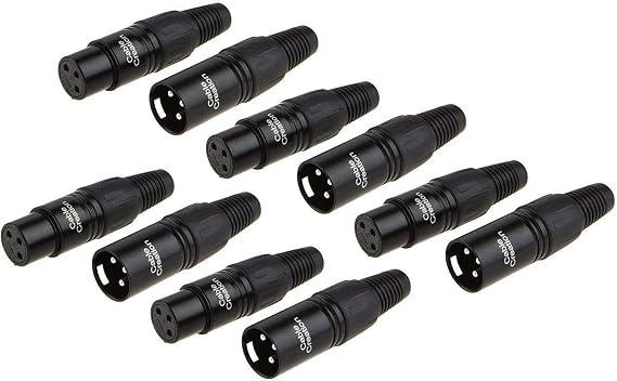 CableCreation 5pcs 3Pin XLR Male+5pcs Female, Mic Adaptor Connector 10Pair