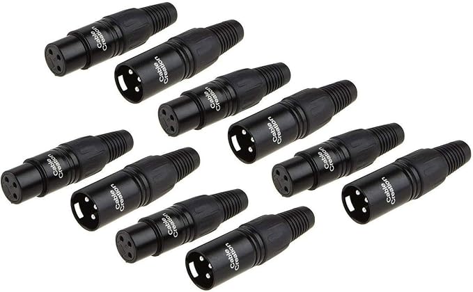 CableCreation 5pcs 3Pin XLR Male+5pcs Female, Mic Adaptor Connector 10Pair