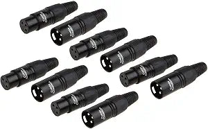 CableCreation 5pcs 3Pin XLR Male+5pcs Female, Mic Adaptor Connector 10Pair