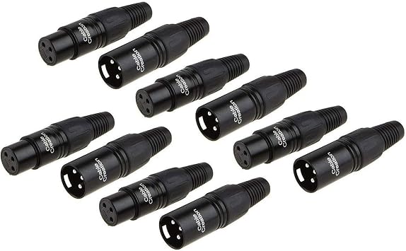 CableCreation 5pcs 3Pin XLR Male+5pcs Female, Mic Adaptor Connector 10Pair