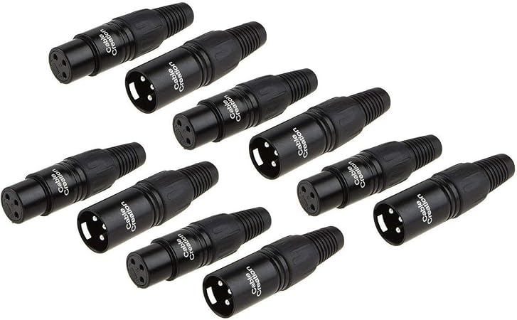 CableCreation 5pcs 3Pin XLR Male+5pcs Female, Mic Adaptor Connector 10Pair