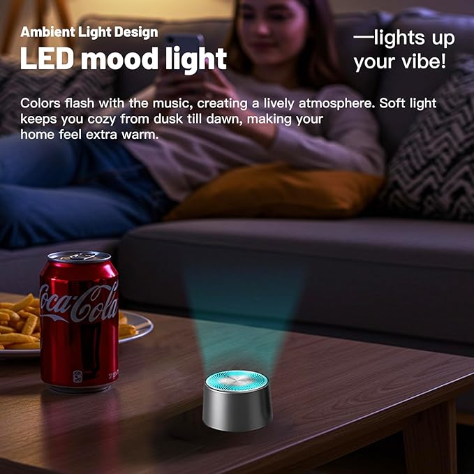 Mini Magnetic Bluetooth Speaker, 5W Internal-Magnet Speaker, Speakers with Hands-Free Call, IPX6 Waterproof, Portable Speakers for Shower, Room, Car, Trip, Ideal Gift for Men, Women (Purple)