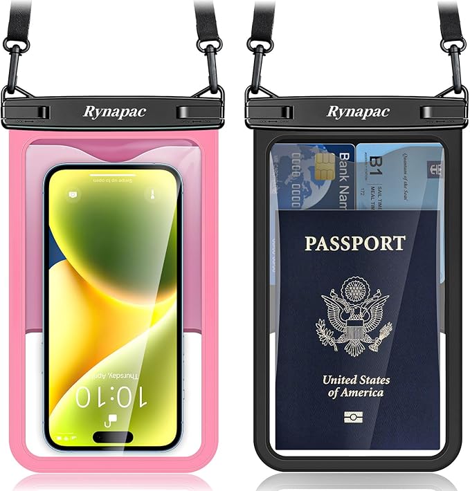 [Up to 8.5"] Waterproof Phone Pouch Bag - 2 Pack IPX8 Waterproof Phone Case for iPhone 17 16 15 14 Pro Max Galaxy S26 S25 Ultra, Touchscreen & Underwater Photography, Beach Cruise Travel Essentials