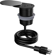 Link2Home Space Saver Grommet Socket, 1 Outlet, USB Port, Stainless Steel - Image 1