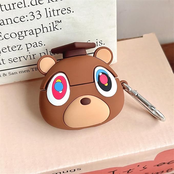 Case Compatible with Airpods 3, Cute Kawaii Love Bear Design Earbuds Cover, Kids Boys Girls Portable Accessories Soft Silicone Wireless Earphone Shockproof Protector for Gifts
