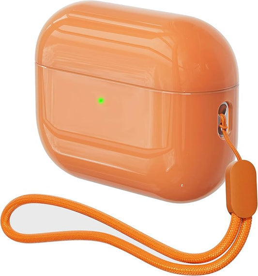 Case for AirPods Pro 2 Never-Sretch-Out DamonLight Shock-Proof Protective Semi Hard Silicone Case Compatible with Apple Airpods Pro 2nd Generation (Orange)