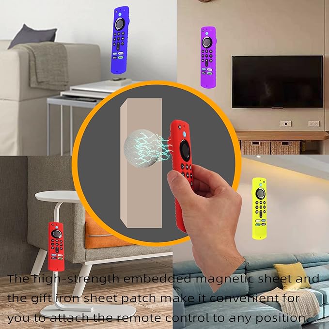 Remote Cover for TV Stick 3rd Gen 2021 /Stick 4k Max Silicone Case Anti-Slip Silicone Protective Case Silicone Sleeve with Magnetic tech (Lavender Purple)