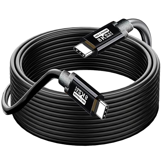 USB TYPE C to C Cable 30FT, 8K60HZ GEN2x2(Data usb2.0),TYPE C Video Output From USB3.2/ USB4.0 (NOT 100% Fast Charging) & Sync for Xreal MacBook Pro iPad Pro iPhone 15 Pro Galaxy S22 Portable Monitor
