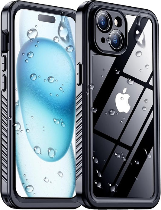 2025 New Designed for iPhone 15 Case Waterproof, [Military Grade Shockproof][Glass Camera Protector & Built-in Screen Protector][IP68 Underwater][Dustproof][Dropproof] Full Phone Case 6.1"