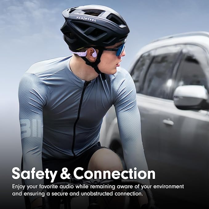 Bone Conduction Headphones,Open Ear Headphone Bluetooth5.4 with Mic,Wireless Headphone 10H Playtime, Waterproof Sport Headphones Suitable for Running,Cycling, Outdoor Sports Lilac