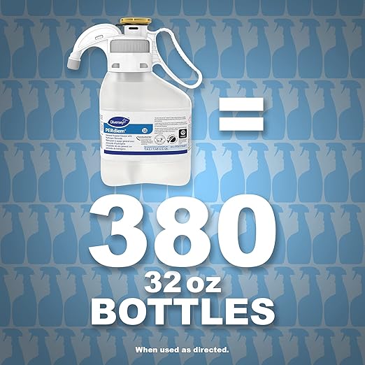 Diversey 95019481 PERdiem General Purpose Cleaner with Hydrogen Peroxide, for Floors, Bathrooms & Hard Surfaces, SmartDose Liquid Concentrate, 1.4-Liter