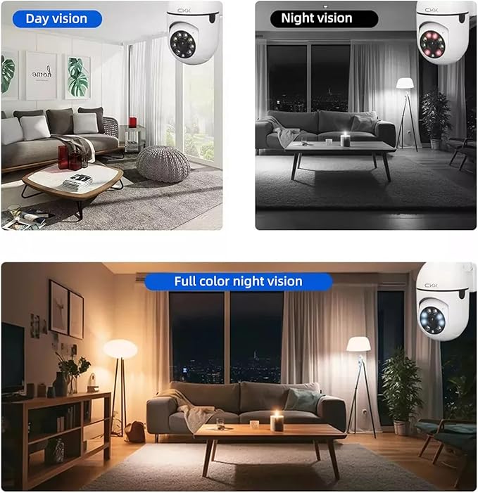 CKK 1080P Security Camera Wireless, 2 Pcs 2MP PTZ WiFi Home Camera (2.4G/5G Dual-Band), 360° Pan/Tilt, Color Night Vision, Motion Alerts, 2-Way Audio, Compatible with Alexa, SD/Cloud Storage