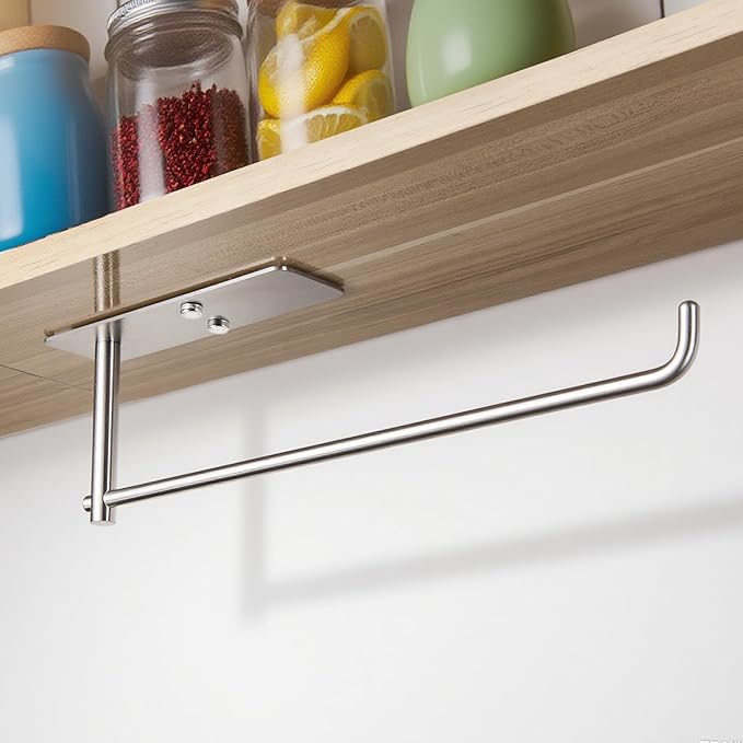YIGII Wall Mount Paper Towel Holder, Under Cabinet Paper Towel Rack