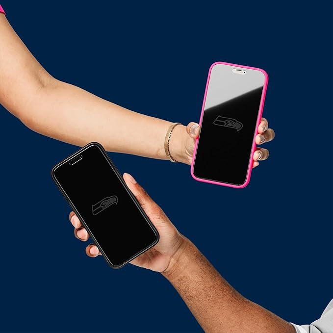 NFL Seattle Seahawks Privacy Screen Protector for iPhone 16 Pro with Disappearing Logo - Scratch-Resistant and Easy-to-Install Screen Protectors (Includes Installation Tray)