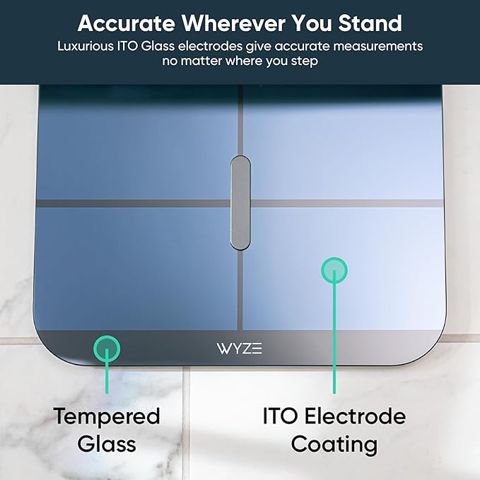 Wyze Smart Scale X - Digital Bathroom Scale for Body Weight, BMI, Body Fat, Muscle Mass, Heart Rate Monitor | Sync with Health Apps | Body Composition Analyzer for People, Baby & Pet, 400 lbs (Navy)