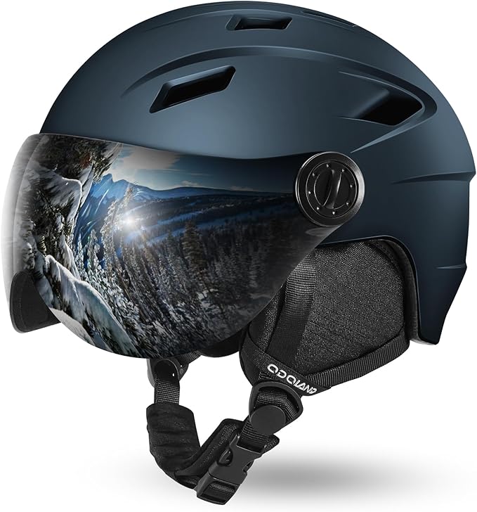 Odoland Ski Helmet with 2-in-1 Visor Goggles, Light Weight Snowboard Helmet for Men Women, Snow Sport Helmets for Skiing, Skating, Snowboarding
