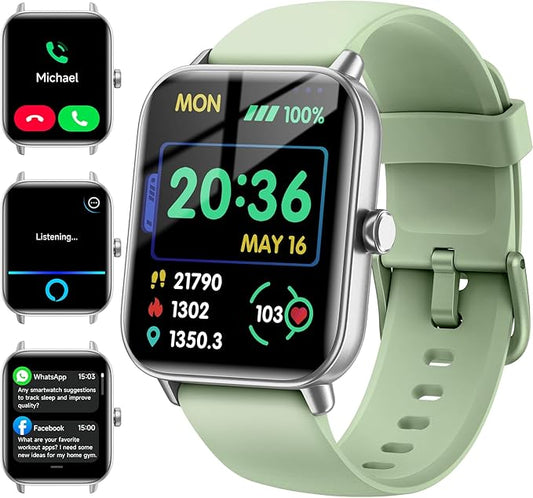 Smart Watch (Android & iPhones), 1.85" HD Alexa Built-in Smart Wacthes for Women Men With Heart Rate Monitor, Sleep/Step Tracker, 120+ Sport Modes Fitness Watch for Women, IP68 Waterproof Watch