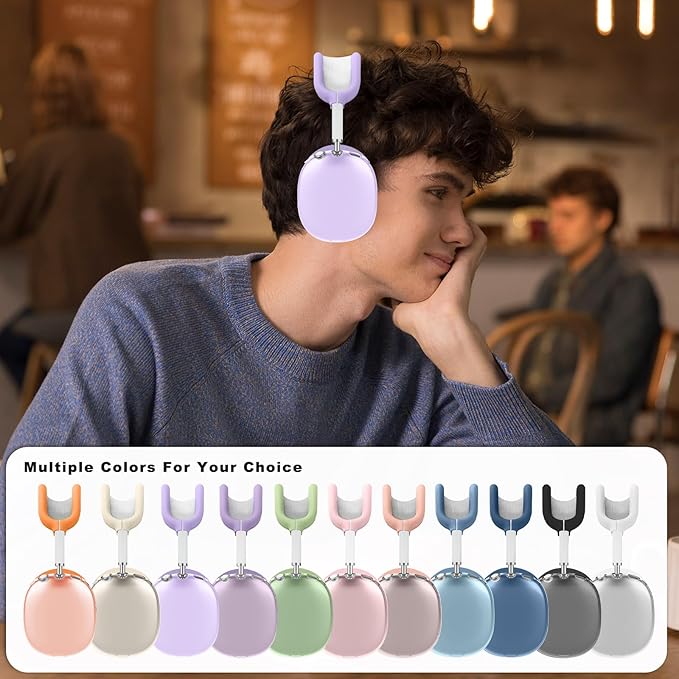 for AirPods Max case Cover,Anti-Scratch Ear Pad Case Cover/Ear Cups Cover/Headband Cover for AirPods Max. Clear Soft TPU and Silicone,Skin Scratch Proof.