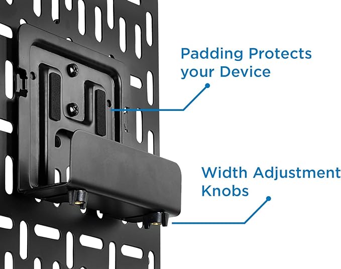Mount-It! Cable Box Mount Behind TV | Adjustable Universal Mounting Bracket for Streaming Devices, Router, Modem, DVD | Wall and Behind TV Compatible, Steel (Pack of 2)