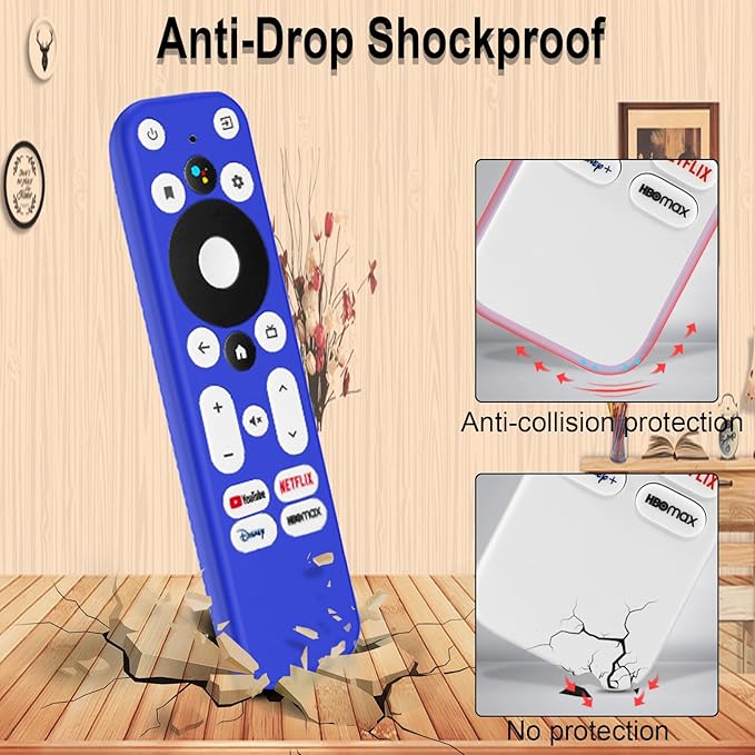 2PCS Cover for Onn Android TV Remote, Shockproof Anti-Dirty Silicone Case Compatible with Onn TV 4K UHD Stick TV Box 100024646 100026240 Remote an-ti Lost Anti-Slip Skin-Friendly