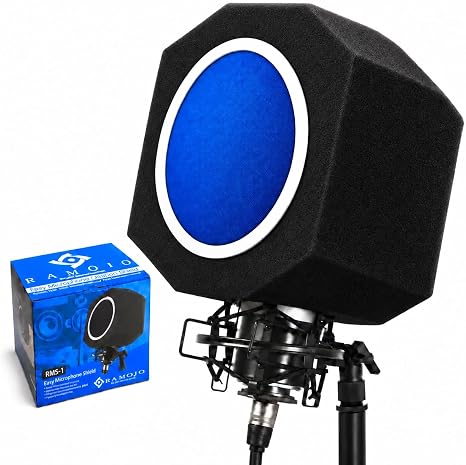 Microphone Isolation Shield with High-Density Foam for Podcast & Recording