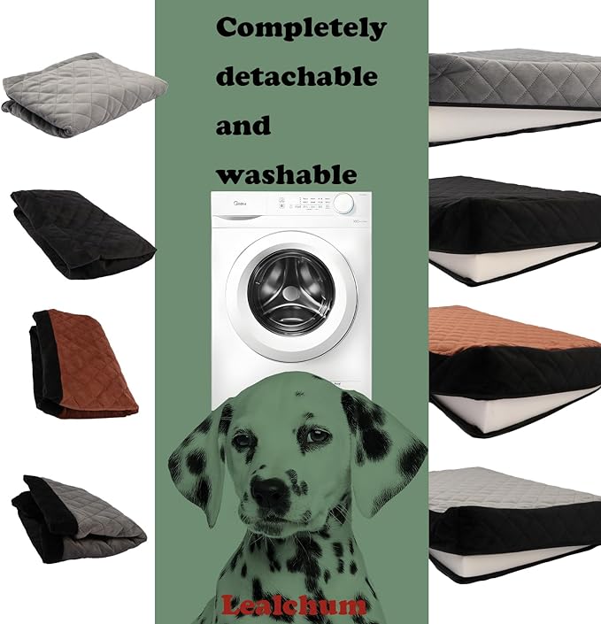 Large Dog Car Seat,Memory Foam Cushion Car Seat for 2 Small Dogs,Comfy Car Dog Bed with Side Pocket and 2 Clip-On Safety Leashes,Easy to Install Cars Seat for Dogs(Black, Large)