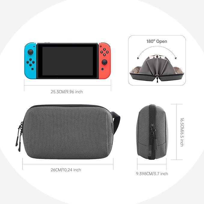 Electronic Organizer Travel Case Bag for Cables, Switch, SD card, Passport and More ??Ultimate Protection & Portability Waterproof (Grey)