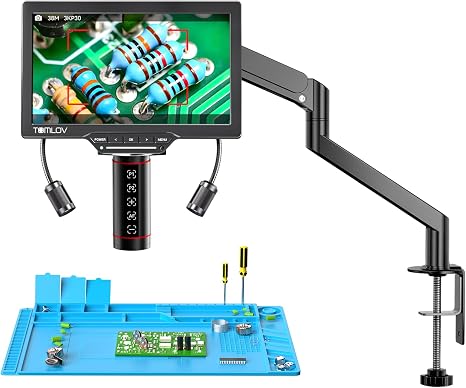 TOMLOV Autofocus Digital Soldering Microscope, 10.1" TM3K-AF Max Coin Scope