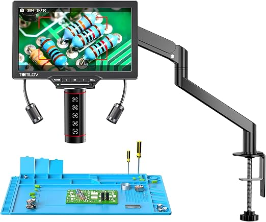 TOMLOV Autofocus Digital Soldering Microscope, 10.1" TM3K-AF Max Coin Scope