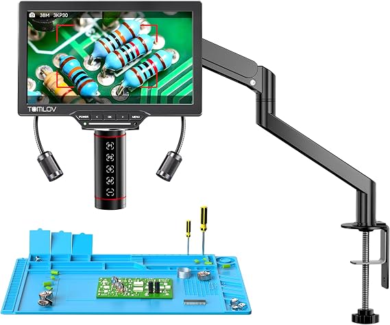 TOMLOV Autofocus Digital Soldering Microscope, 10.1" TM3K-AF Max Coin Scope