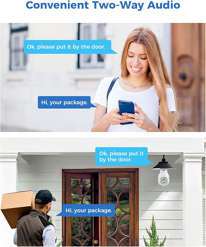 Hiseeu Light Bulb Security Camera Wireless WiFi 5G&2.4GHz,10X Zoom PTZ Light Socket Security Camera Waterproof, 2-Way-Audio, Auto Tracking, 3MP Color Night Vision, SD&Cloud Storage (Dual Lens)