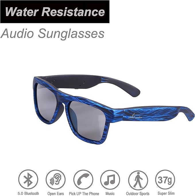OhO sunshine, Polarized Sunglasses with Bluetooth Speaker, Open Ear Audio, Athletic/Outdoor UV Protection and Voice Control
