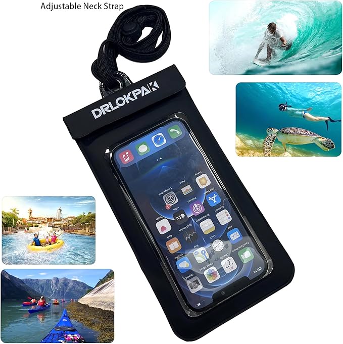 DRLOKPAK Waterproof Phone Case Armband Surfing Dry Bag Floating Waterproof Pouch Holder for iPhone 15 14 13 12 Pro Max XS Plus Se Galaxy S23 + Ultra W24 Google LG Phone up to 7inch