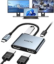 USB C to Dual HDMI Adapter 4K@30Hz, KOZYC USB C Hub Multiport Adapter with 2xHDMI, USB 3.0, 100W PD, Support USB C to HDMI Splitter Extended Display for MacBook Pro (MST is not Supported on MacOS) - Image 1