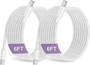 Charger for ipad 10th Generation,ipad 10th Generation Charging Cord,USB c to c Cable 6ft, 60W Fast Type C to C Charger Cord(2Pack), for iPhone 17/16/15 Series, iPad Pro/Air,MacBook