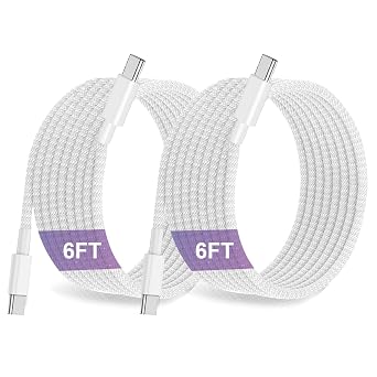 Charger for ipad 10th Generation,ipad 10th Generation Charging Cord,USB c to c Cable 6ft, 60W Fast Type C to C Charger Cord(2Pack), for iPhone 17/16/15 Series, iPad Pro/Air,MacBook
