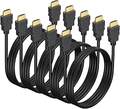 Short HDMI Cable 1 FT 5-Pack, Shielded 4K HDTV Cord, Gold-Plated,3D HDR